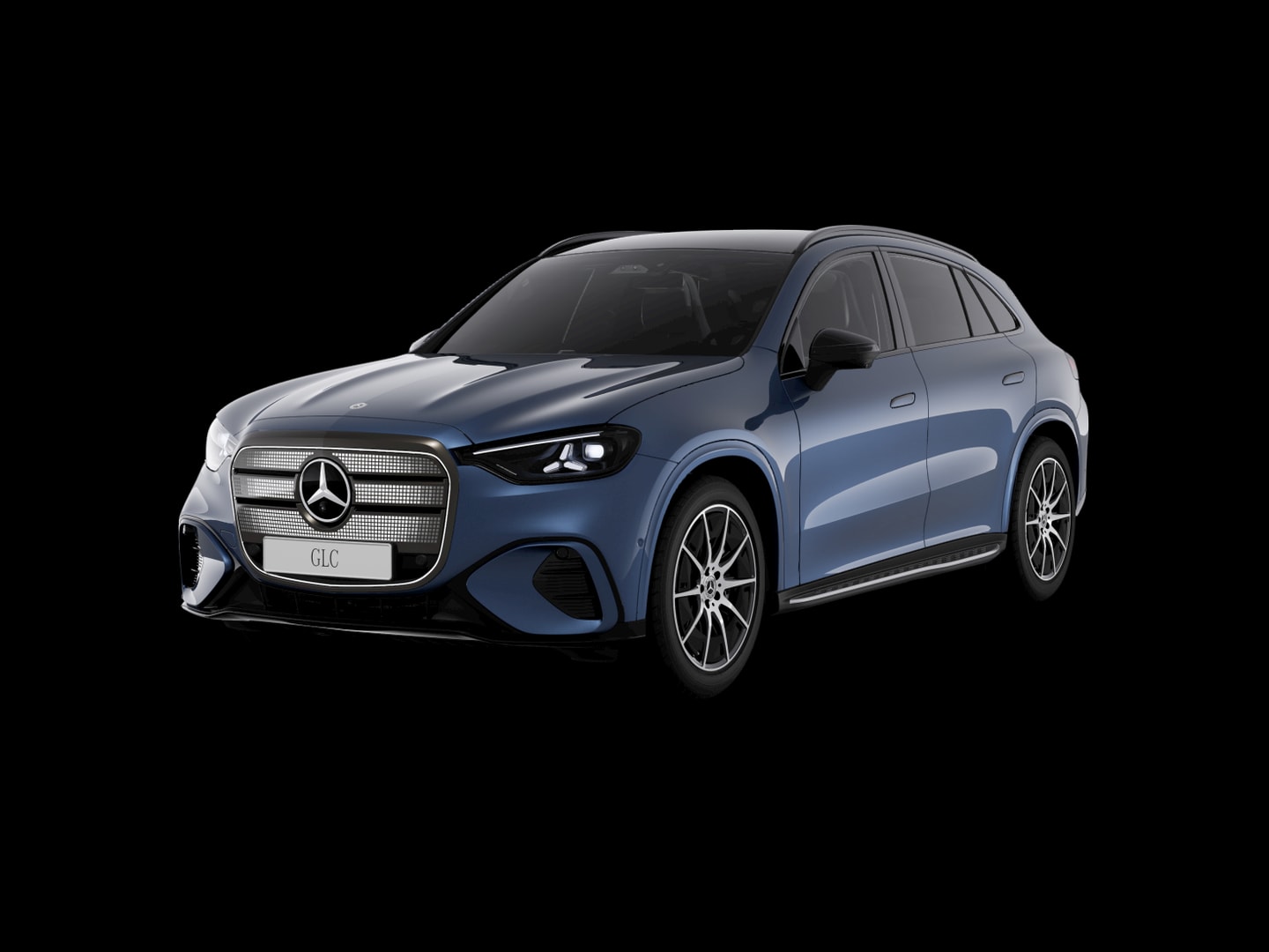 Mercedes-Benz GLC 300 4M électrique AMG Line — 3/4 avant (330°)